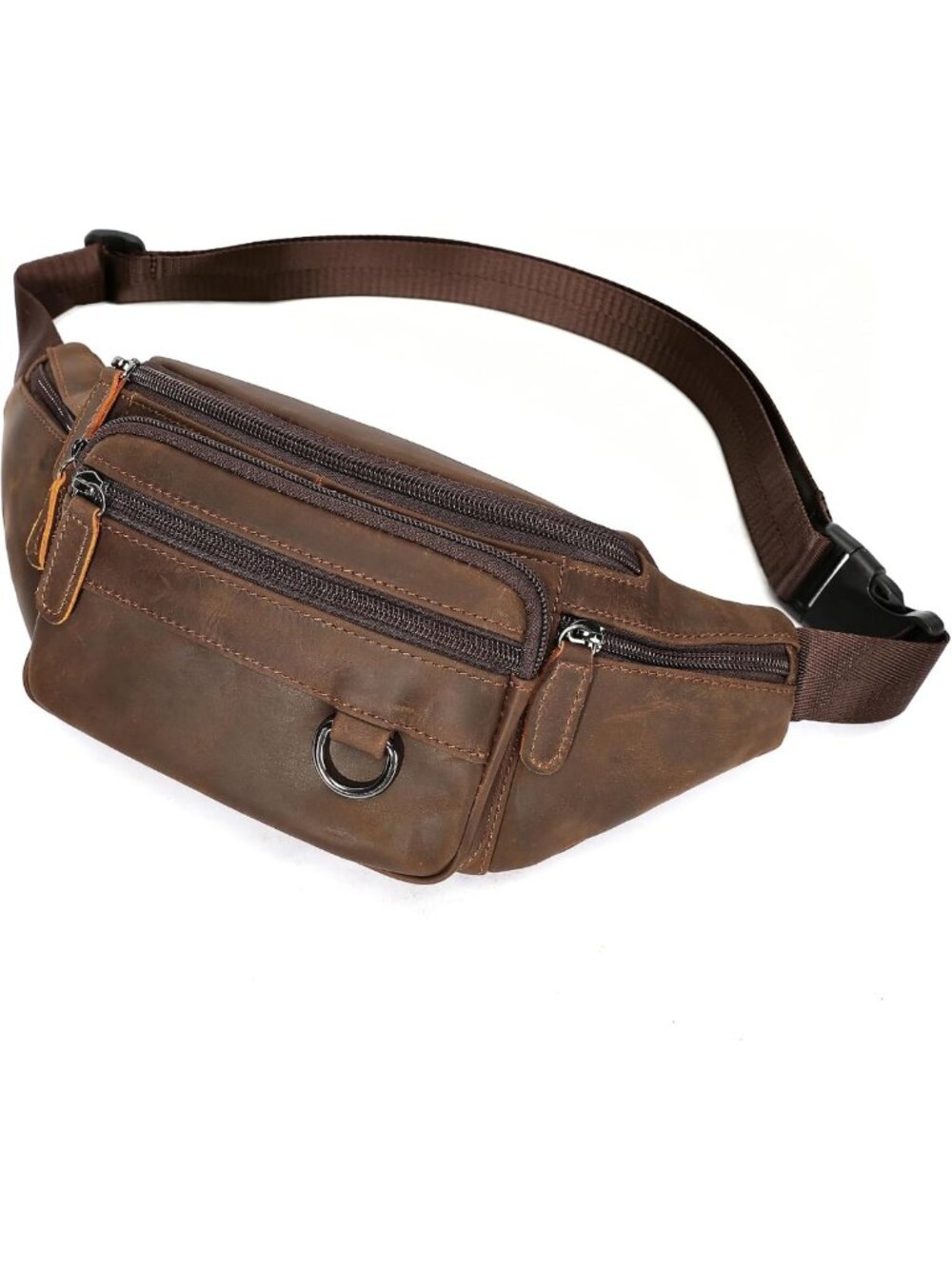 Handmade Genuine Leather Fanny Pack | Durable Cowhide Waist Bag with Anti-Theft
